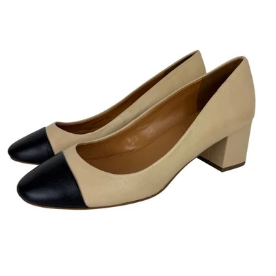 J. Crew Factory Bryn Puntera Cuero Bloque Tacones 9.5 Old Money Preppy J6887 Foto 1 de 4