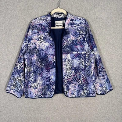 Alfred Dunner Blazer 14P Paisley Watercolor Layered Textured Abstract Artsy - Image 1 of 4