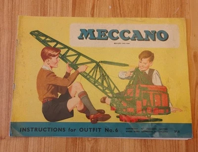 Manual de instrucciones original vintage de Meccano England para atuendo No. 6 Foto 1 de 4
