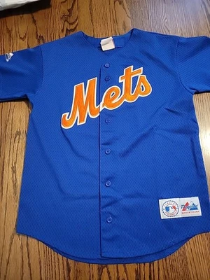 Majestic New York Mets Jersey Baseball Youth Large 16-18 Boys Kids  - Image 1 of 4