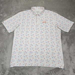 Straight Down Shirt Mens 2XL White Grayhawk Golf Club Western Print Performance - Picture 1 of 10