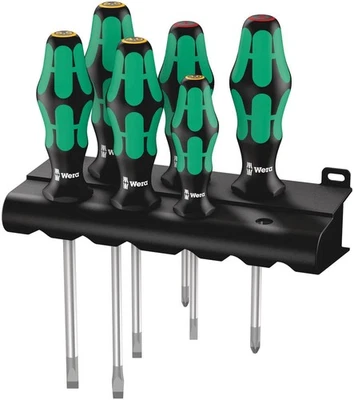 Wera - 5105650001 Kraftform Plus 334/6 Screwdriver Set with Rack and Lasertip...