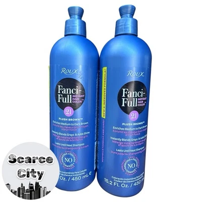 Roux Fanci-Full Hair Color Enjuague #21 Felpa Marrón 15.2 OZ LOTE DE 2 Foto 1 de 4