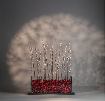 Stems Vases Model H5 Glass Metal Acrylic Insert Artistic Flat Floral Display 17" - Image 1 of 4