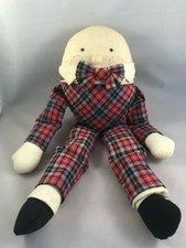 Vintage Handmade 14" Humpty Dumpty Pillow Stuffed Plush Doll W/ Beads On Torso