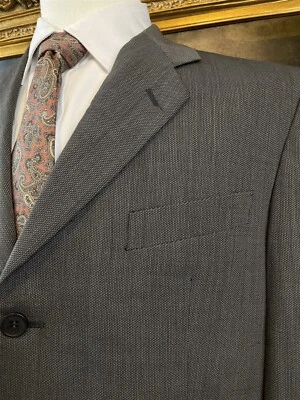 Blazer De Colección Mani Giorgio Armani 42R Gris Micro Estampado 100% Lana Texturizado 3Btn Foto 1 de 4