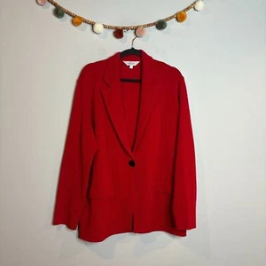 Chaqueta blazer acanalada roja Misook - Imagen 1 de 5