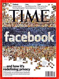 Facebook Redefining Privacy Time Magazine 2010 NO LABEL !! - Picture 1 of 1