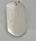 Sterling Silver Textured Engraved “Luke” Name Dog Tag Pendant