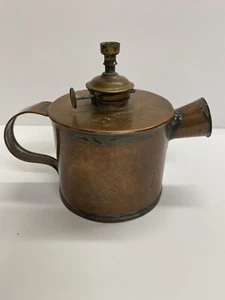Antique Copper Alcohol Burner, E. Miller & Co. Thumb Wheel, with Applied Handle - Picture 1 of 12
