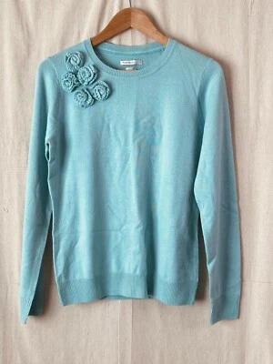 Suéter Van Heusen Studio Mujer Mediano Azul Aqua Floral Crochet Secretaria Elegante Foto 1 de 4