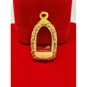 Empty case frame Phra Rod lamphun Gold Micron Gem Thai Amulet Pendant 1.8*3.0cm - Picture 1 of 1