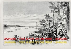 New York Saratoga Lake Sculling Bootsrennen, Ward Bros Record, 1870er Jahre antiker Druck
