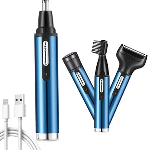 Rechargeable Men Ear Nose Hair Trimmer Set Beard Razor Electric Shaver Cordless - Picture 1 of 8