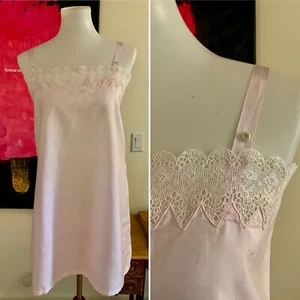 Edwardian Nightgown Cotton Pink Lace L XL? - Antique Nightgown - Antique Dress - Picture 1 of 22