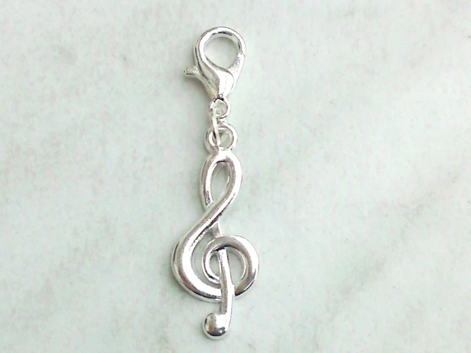 Charms Anhänger VIOLINSCHLÜSSEL versilbert Notenschlüssel Musik Note für Armband - Bild 1 von 1