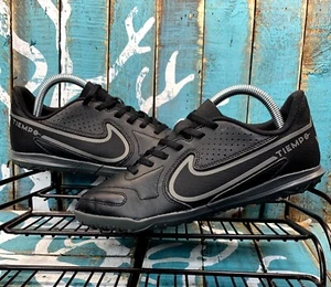 Nike Tiempo Legend 9 Club TF Low Kids Black/Iron Grey Soccer Trainers Black 4.5Y - Picture 1 of 9
