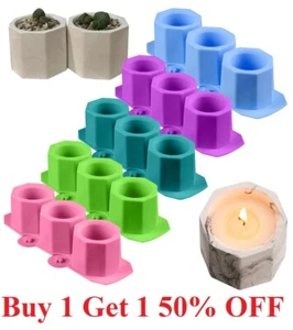 Cement Clay Mold for Flower Pot Making Handmade Concrete Planter Silicone Molds - Picture 1 of 5