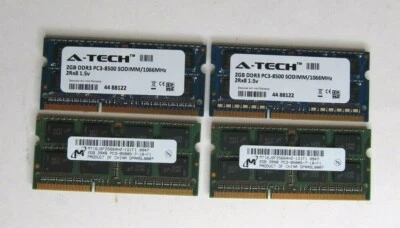 8GB: 2x2GB + 2x2GB DDR3 SODIMM Memory For iMac Late 2009 21.5" & 27" - Image 1 of 2