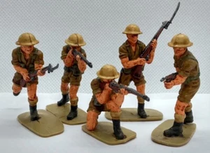 Airfix 1/32 Scale 5x British 8th Army Desert Rats Painted With Plain Base DR008 - Picture 1 of 3