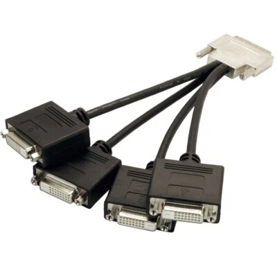 VisionTek VHDCI to 4X Dvi-D Cable (M/F)-900801, Black Copartner E119932 - Image 1 of 4