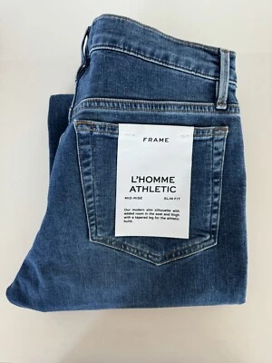 $210 FRAME Jeans Men's Blue L'Homme Athletic Mid-Rise Slim Fit Denim Size 30 NWT - Image 1 of 4