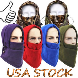 Winter Fleece Adjustable Balaclava Ski Mask Scarf Neck Warmer Thermal Head Hood - Picture 1 of 27