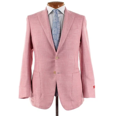 Isaia NWT Wool / Silk / Linen Sport Coat Size 48R (38R US) Sanita In Pink - Image 1 of 4
