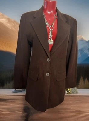 Blazer Norton McNaughton Talla 6 Traje Top Chaqueta Carrera 100% LANA MARRÓN CHOCOLATE Foto 1 de 4