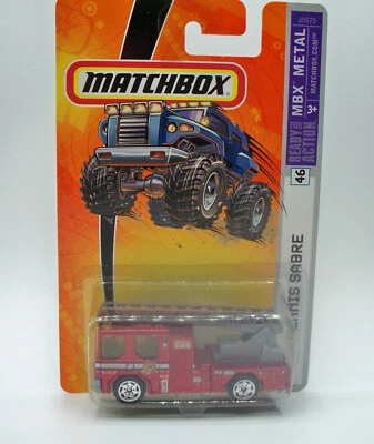 MATCHBOX 2006 #46 DENNIS SABRE LADDER FIRE TRUCK RED METALLIC DIECAST 1:64 MOC! - Image 1 of 4