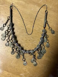 COLLAR Colgante de Peltre Gitano Tribal Étnico Boho de Colección India Oriental - Imagen 1 de 8