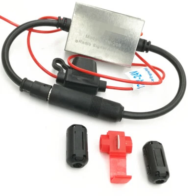 FM Signal Amplifier Anti-interference Car Antenna Booster For Auto Exterior Part - Image 1 of 4