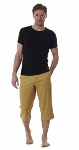 Mens Quality 100% Cotton Cropped 3/4 Trousers Summer Shorts Slim Chino Pants