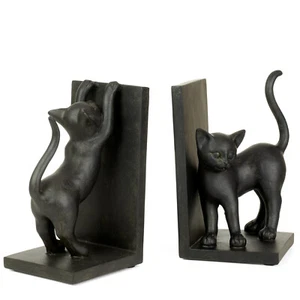 Ein 2 er Set Buchstütze Katzen Buchständer Buchhalter Schwarz Moritz - Bild 1 von 8