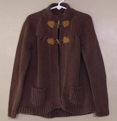 OshKosh Girl Cardigan Sweater Size 6X-Dark Brown, pockets, toggle clasp - Image 1 of 4