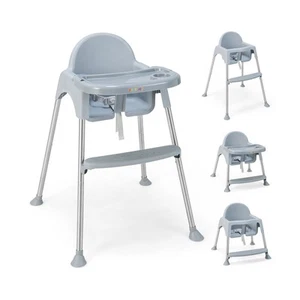4-in-1 Convertible Baby High Chair Feeding w/ Footrest & Removable Double Tray - Picture 1 of 8
