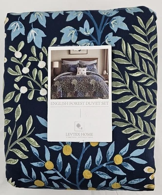 Juego de funda nórdica y fundas de almohada Levtex Home English Forest algodón COMPLETO/QUEEN azul marino Foto 1 de 4