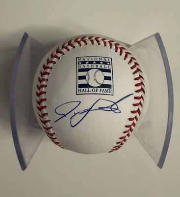 Ivan Rodriguez Texas Rangers Autographed Hall Of Fame Baseball Pudge JSA COA - Image 1 of 2