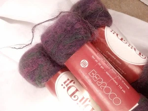 3 Dji Dji Berroco Irish Brushed Yarn Burgundy Red Wool & Viscose - Picture 1 of 5