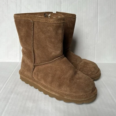 BEARPAW Elle Girls Boys Zipper Boot Brown Size 12 Suede Wool - Image 1 of 4