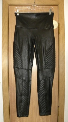 Leggings Spanx de cuero sintético para moto negros elásticos talla XL Foto 1 de 4