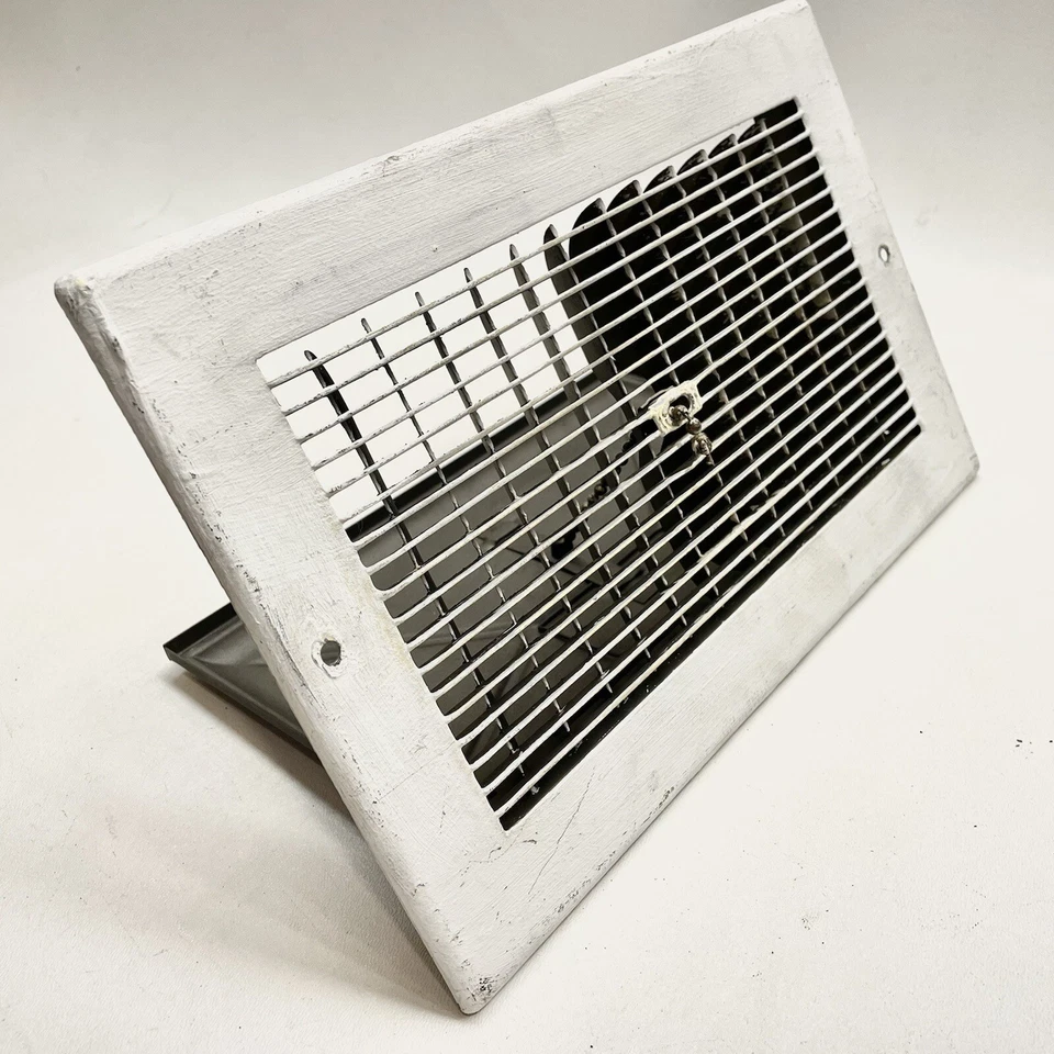 *De colección* Amortiguador de cadena de tracción de acero de los años 50 registro de pared rejilla de ventilación de aire térmico* Foto 1 de 4