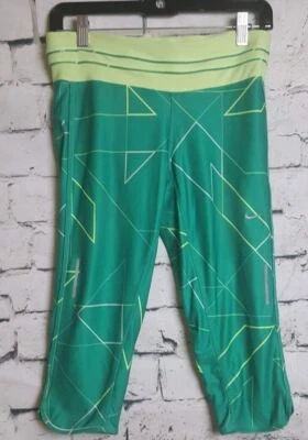 Nike Dri-Fit Niñas Verde/Amarillo Correr Capri Leggings (Talla: S) Foto 1 de 3