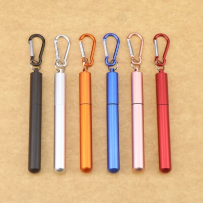 Stainless Steel Metal Wide Straw & Collapsible Straw Outdoor & Reusable Straws - Image 1 of 4