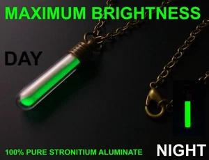 The BRIGHTEST Glow In The Dark Necklace Money Can Buy! Pure Strontium Aluminate! - Picture 1 of 4