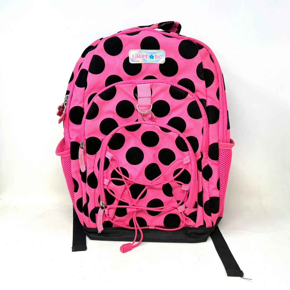 Mochila de bolinhas Y2K limitada muito rara vintage rosa preto veludo berloques de flores - Imagem 1 de 4