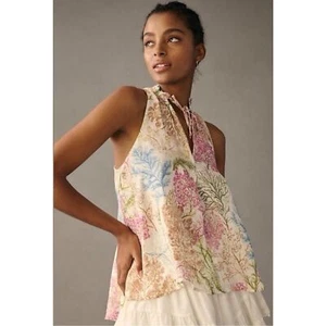 Anthropologie DAMEN MEDIUM Pilcro Tavi Blumenmuster Leinen Tanktop - Bild 1 von 11