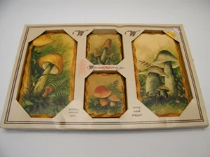 VINTAGE 4 WINTERMUTE INDUSTRIES RUSTIC WOOD PLAQUES PLAQUE MUSHROOMS MUSHROOM - Picture 1 of 3