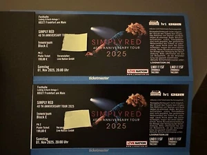 Simply Red 40th Anniversary Tour 2025 Frankfurt Festhalle - Bild 1 von 1
