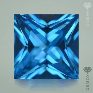 Spinel Loose Gemstone Square Princess Cut Lab-Grown Aquamarine Blue Stone EU - Picture 1 of 7